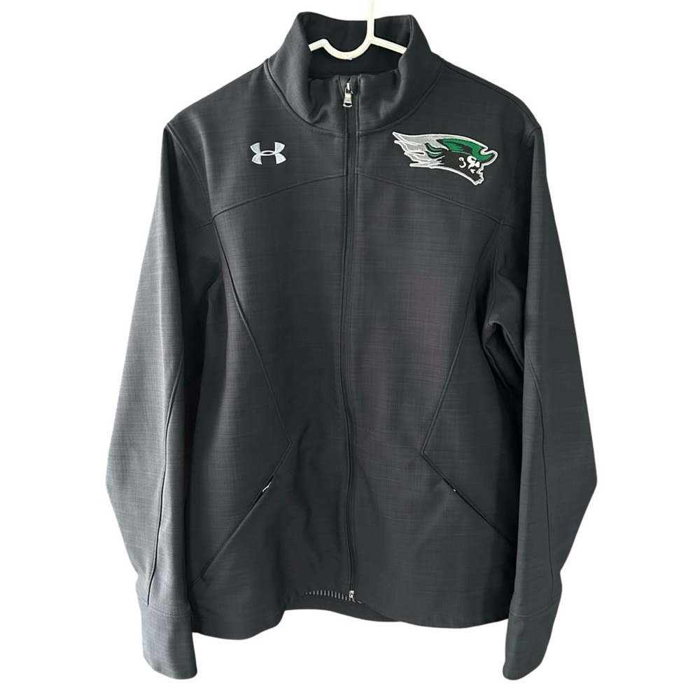Under Armour Cold Gear Infrared Black Full-Zip  Loose Fit Jacket Applique Sz M
